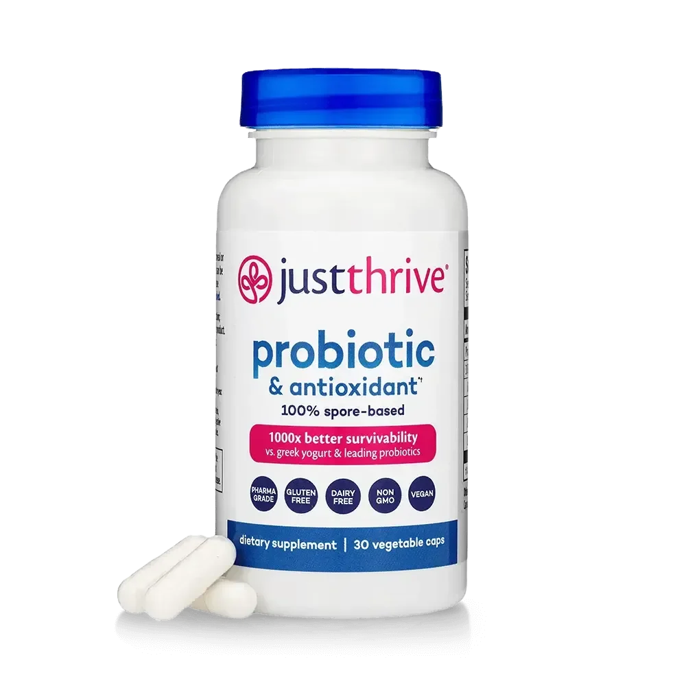 Just Thrive Probiotic & Antioxidant Supplement - 100% Spore-Based Digestive and Immune Support - Gluten Free,