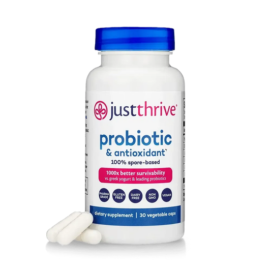 Just Thrive Probiotic & Antioxidant Supplement - 100% Spore-Based Digestive and Immune Support - Gluten Free,