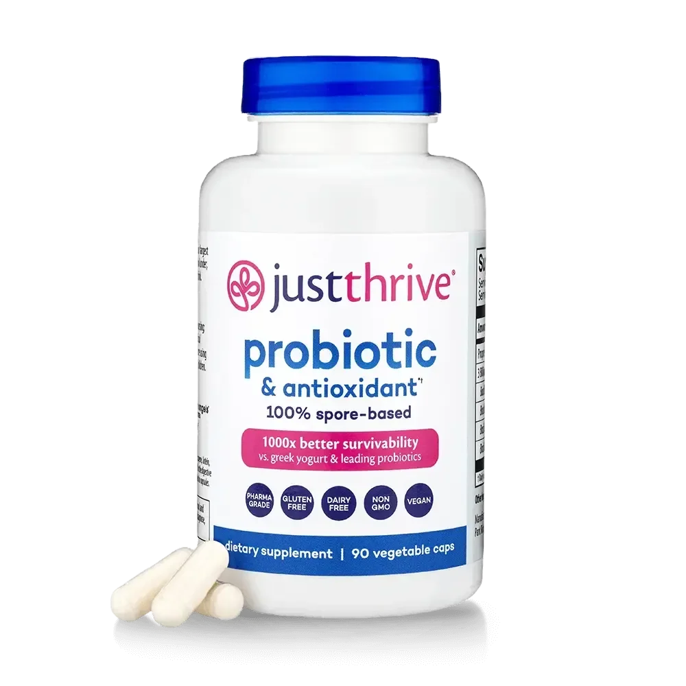 Just Thrive Probiotic & Antioxidant Supplement - 100% Spore-Based Digestive and Immune Support - Gluten Free,